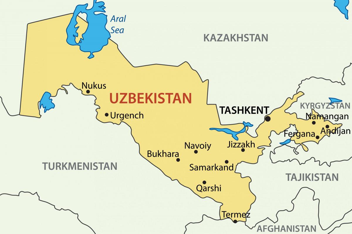 hlavní město Uzbekistánu mapě