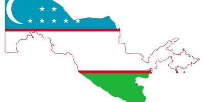 Mapa Uzbekistán vlajka 